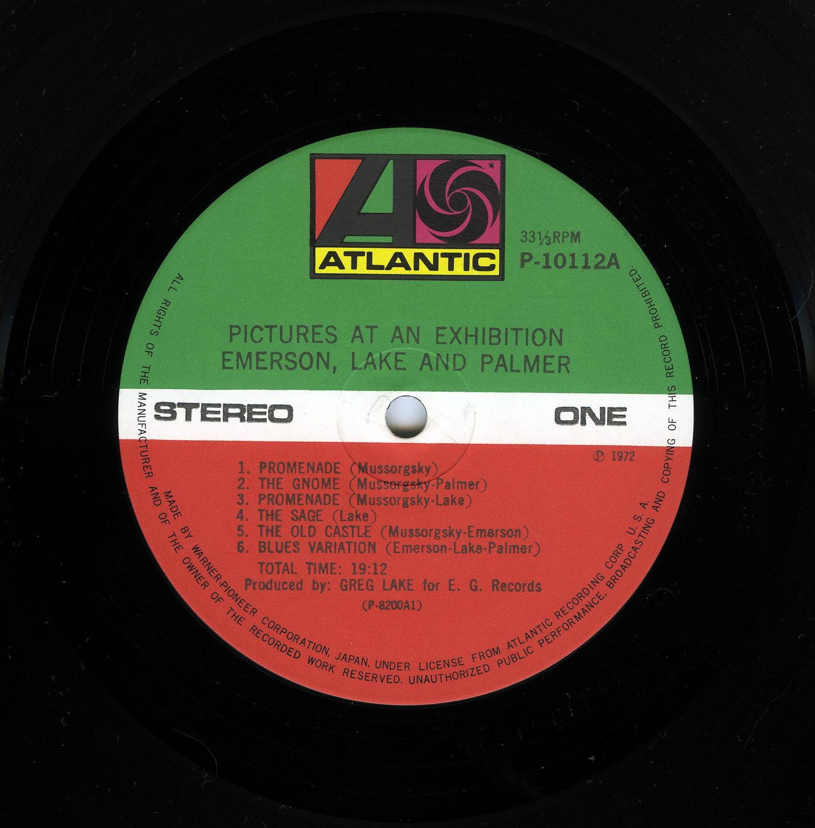 Emerson, Lake and Palmer Pictures At An Exhibition [lp label a jpn]